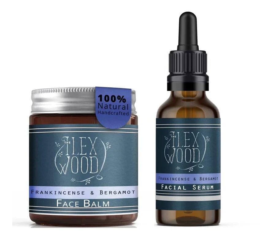 Frankincense and Bergamot Gift Set - Face Cream and Serum - The Ilex Wood
