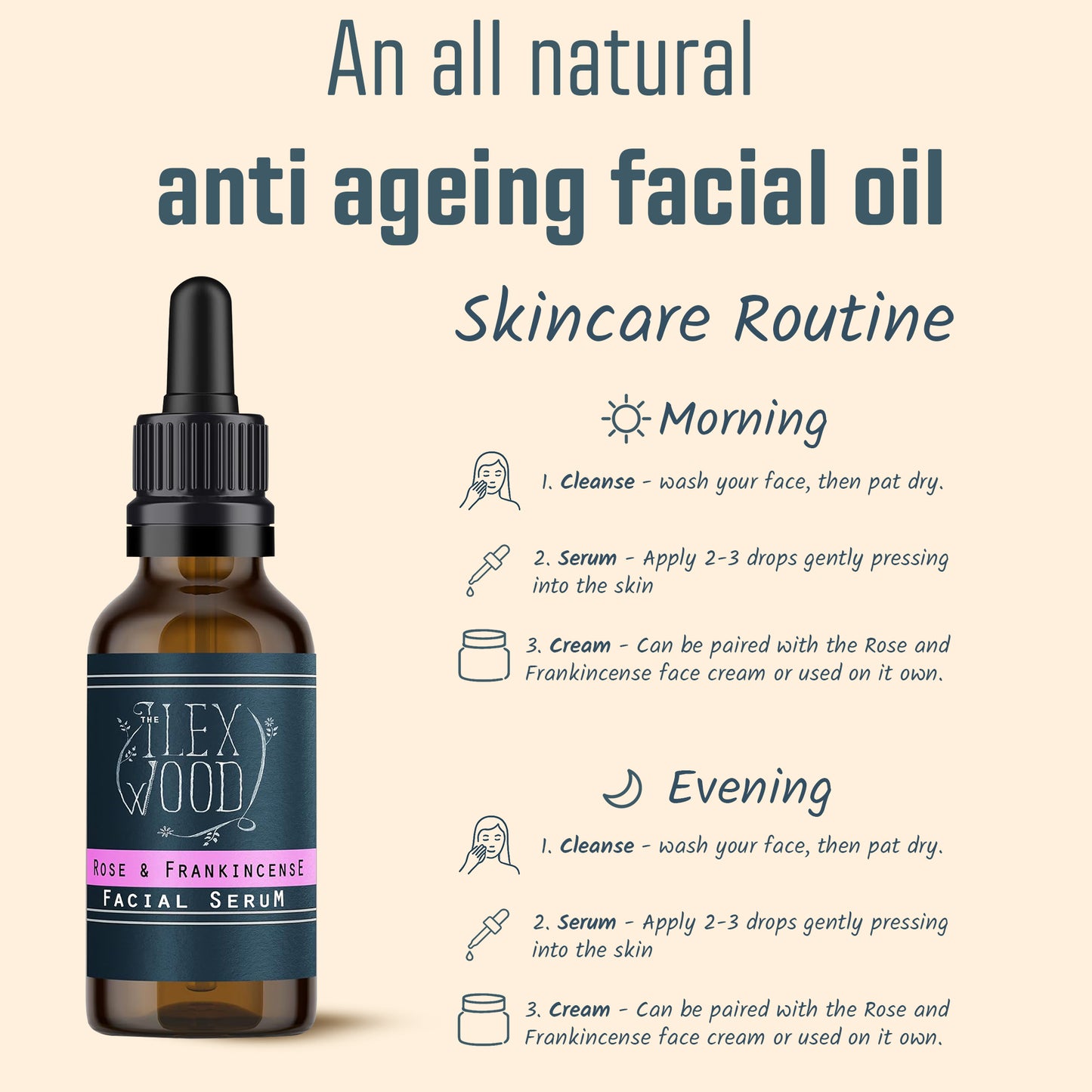 How to use Rose and Frankincense Facial Serum