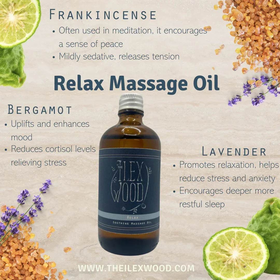 Vegan Natural Massage Oil Gift Set of 5 Varieties - The Ilex Wood