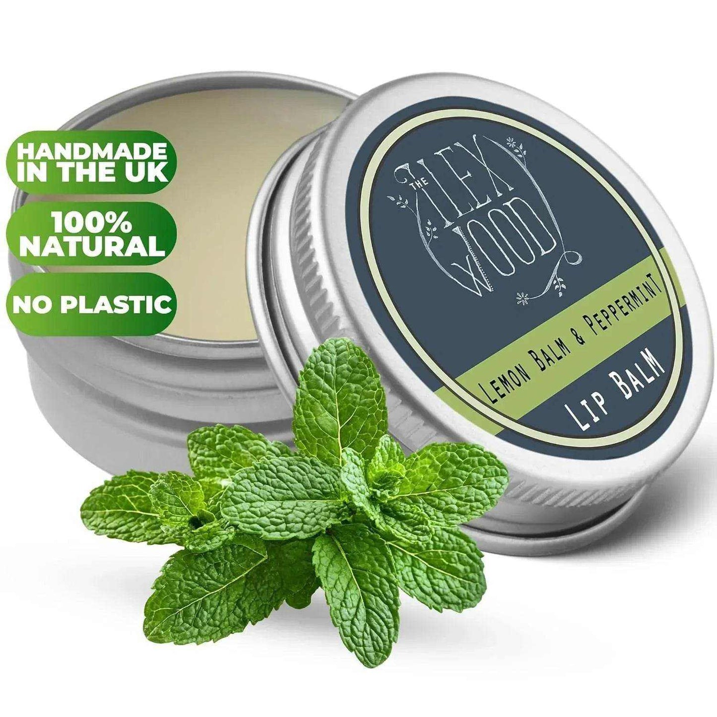 Set of 3 Lemon Balm and Peppermint Lip Balms 10ml natural cold sore prevention