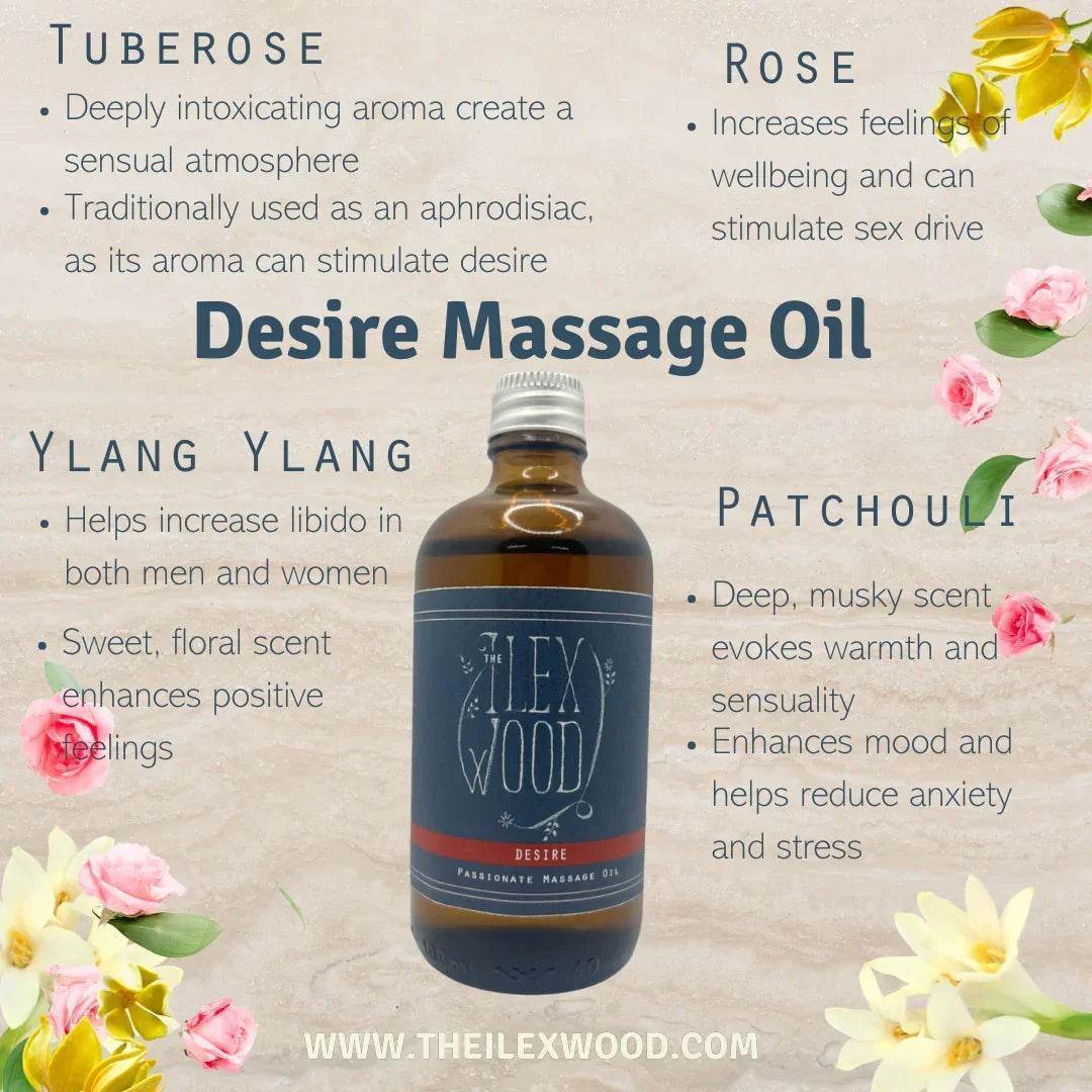 Vegan Natural Massage Oil Gift Set of 5 Varieties - The Ilex Wood