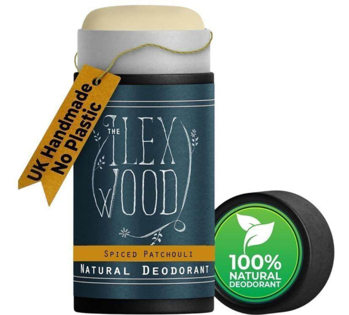 Spiced Patchouli Woody Natural Deodorant - 70ml. Natural Deo in Eco Friendly Cardboard Tube, Vegan, no Plastic, no Alcohol, no Toxins, no Aluminium Salts & Cruelty Free for Women & Men
