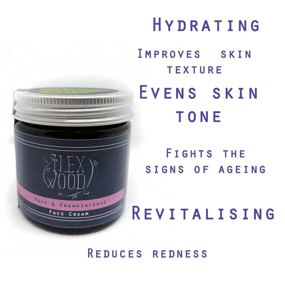 Rose and Frankincense Face Cream - 60ml - The Ilex Wood