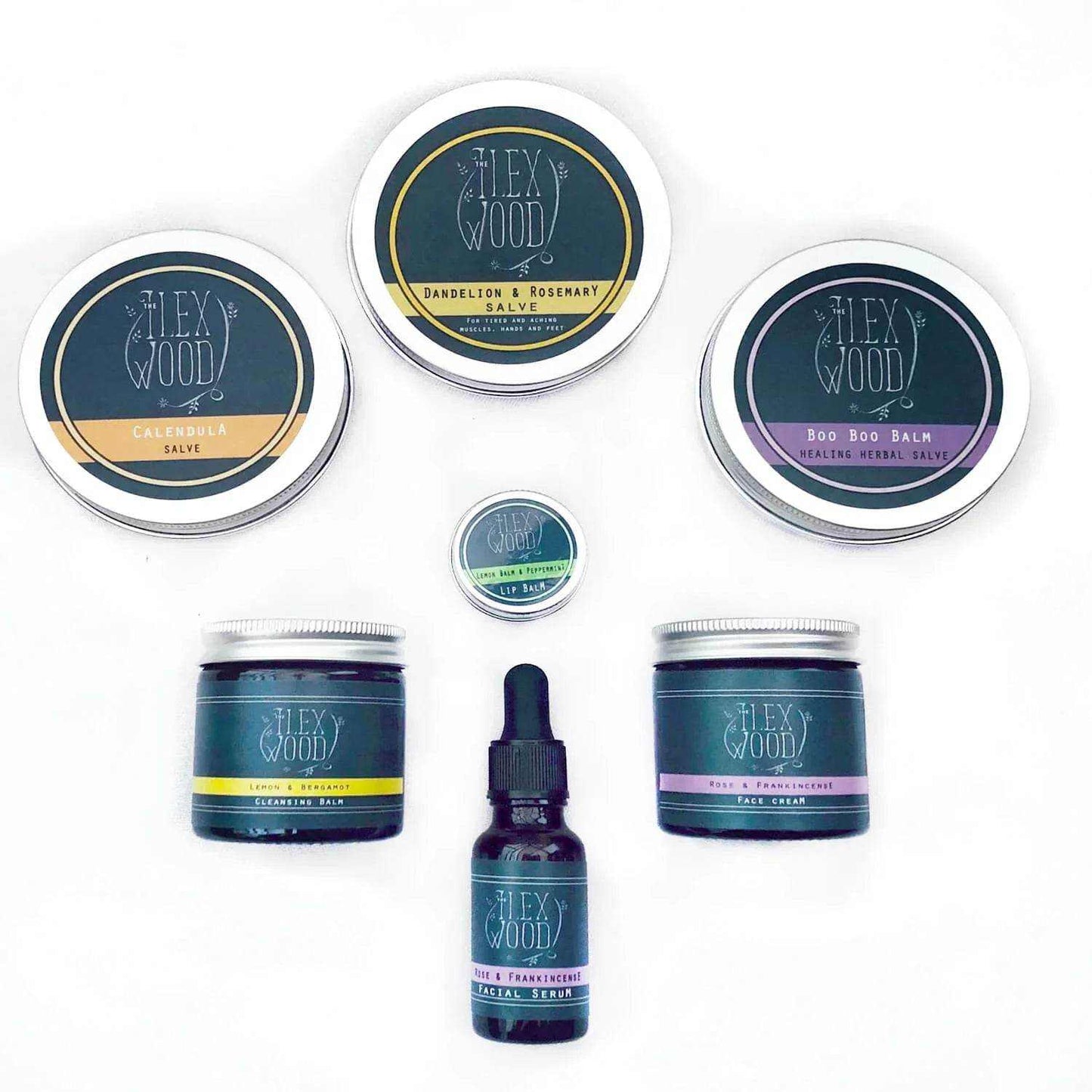 Vegan skin care beauty gift box featuring seven natural, handcrafted skincare products in eco-friendly packaging