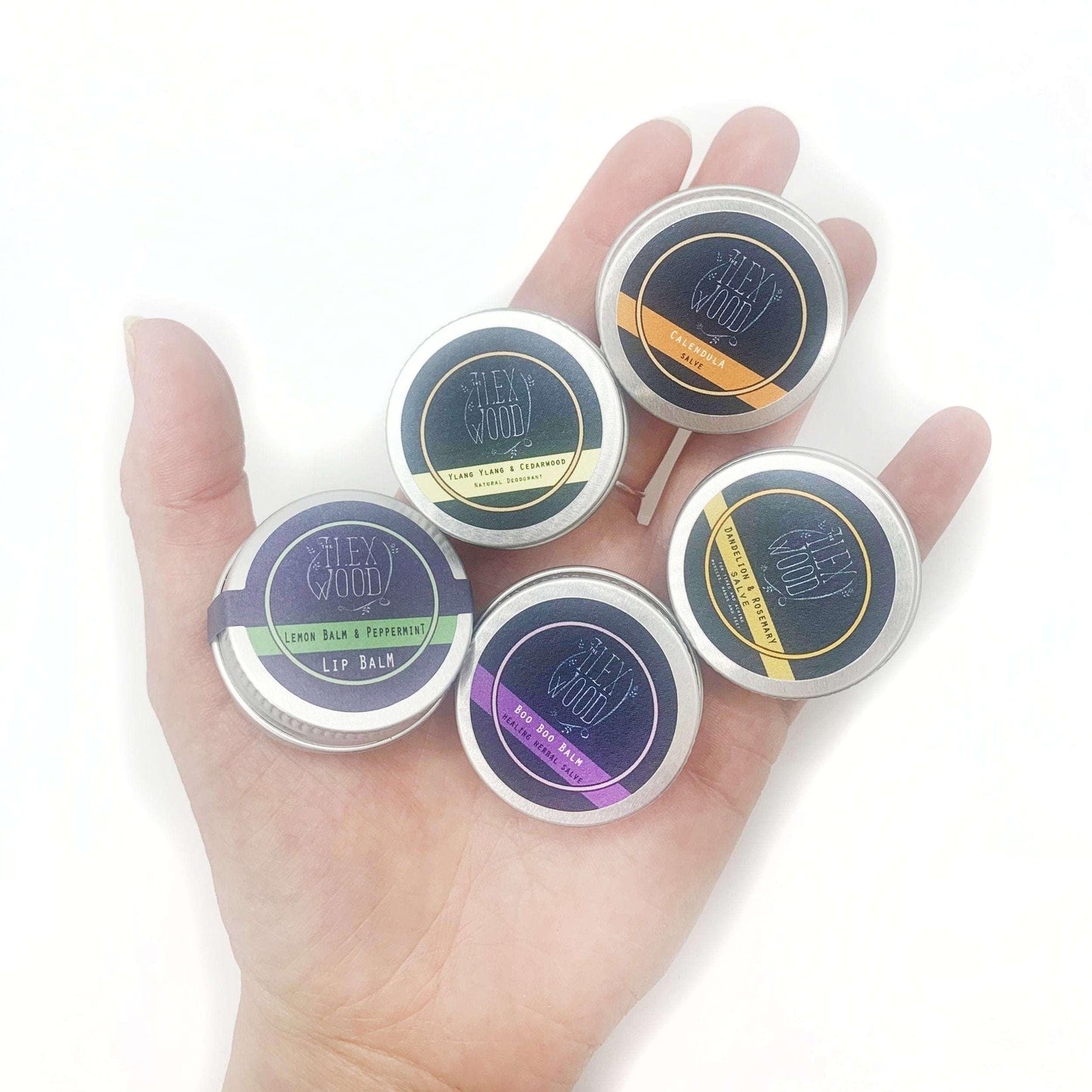 Vegan Skin Care Essentials Travel Pack - 5 x 10ml Skin Saviours that fit in a wash bag - The Ilex Wood
