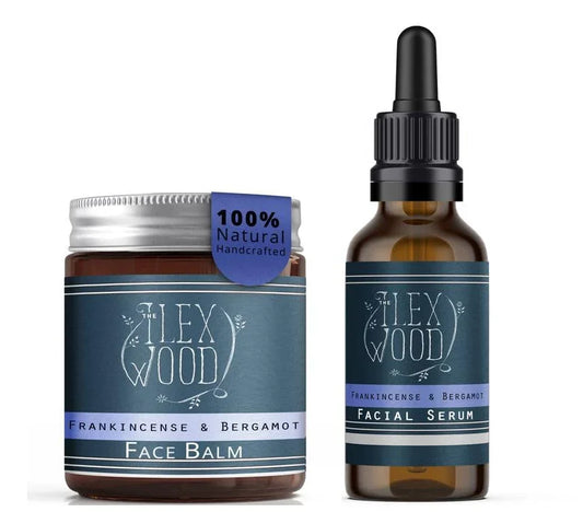 Frankincense and Bergamot Gift Set - Face Cream and Serum - The Ilex Wood