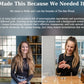 Holly in a skincare product lab with text about her brand's mission.