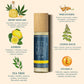 Spot and acne Skincare product with ingredients and benefits displayed on a beige background