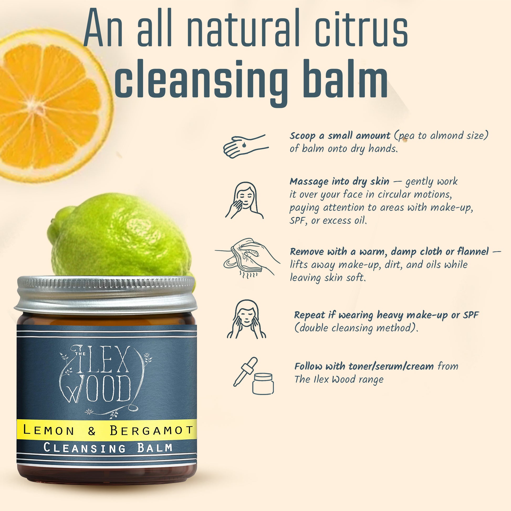 How to use Lemon and Bergamot Facial Cleansing Balm and Make up remover