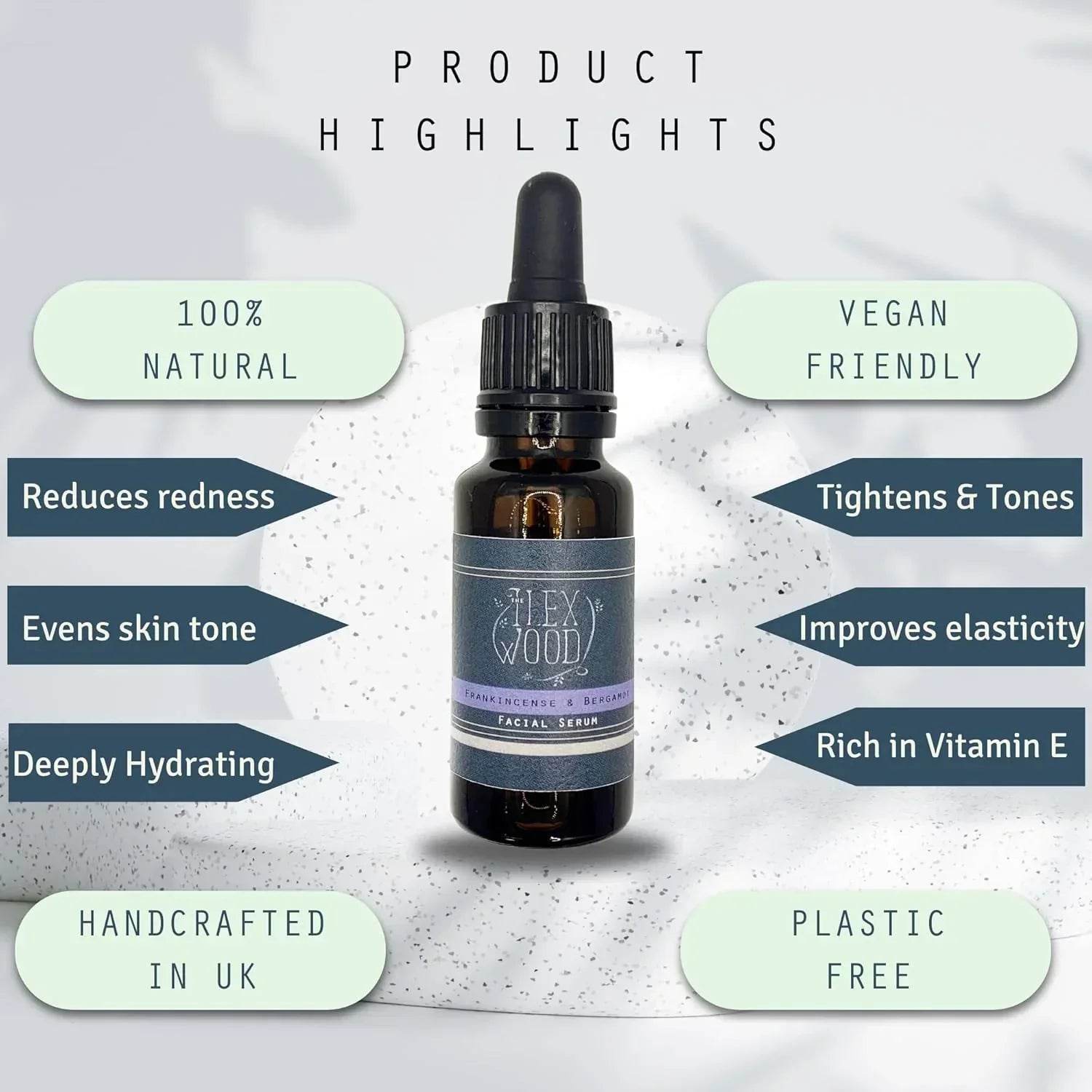 Frankincense and Bergamot Facial Serum - 20ml - The Ilex Wood