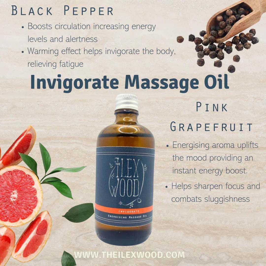 Vegan Natural Massage Oil Gift Set of 5 Varieties - The Ilex Wood