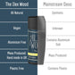 Comparison chart of 'The Ilex Wood' deodorant with mainstream deodorants on a blue and white background.