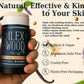 Hand holding a ILEX WOOD deodorant stick with product details on a natural background